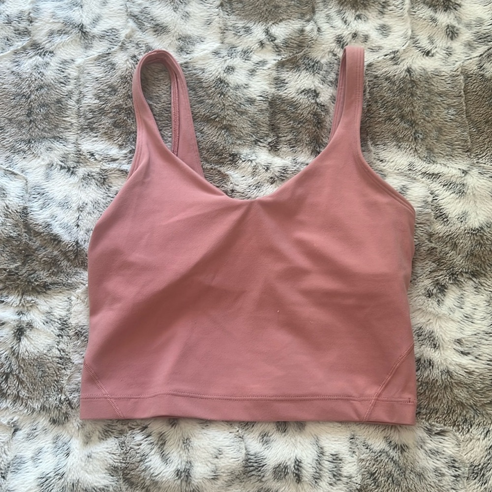 XS pink LuluLemon crop top w/ padding